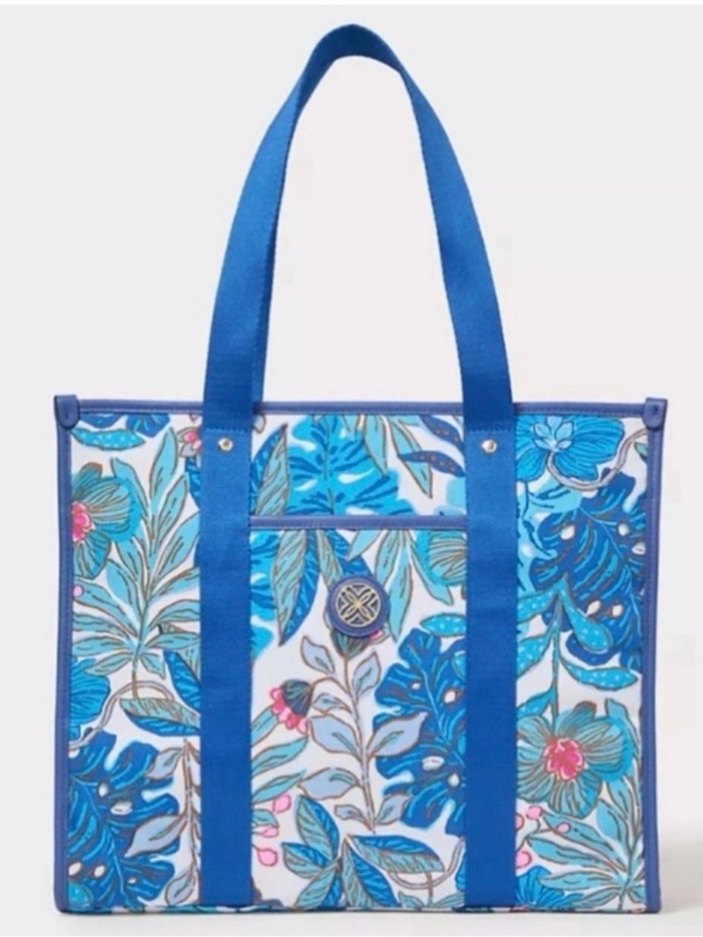 Lilly Pulitzer 3 Piece Set Best Fronds Forever Duffel Tote & Pouch EUC - Picture 12 of 16